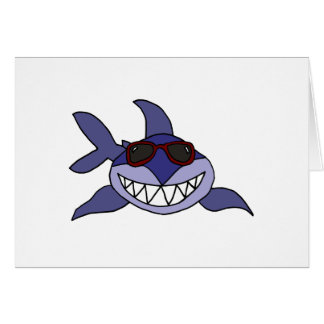 Funny Blue Shark with Sunglasses