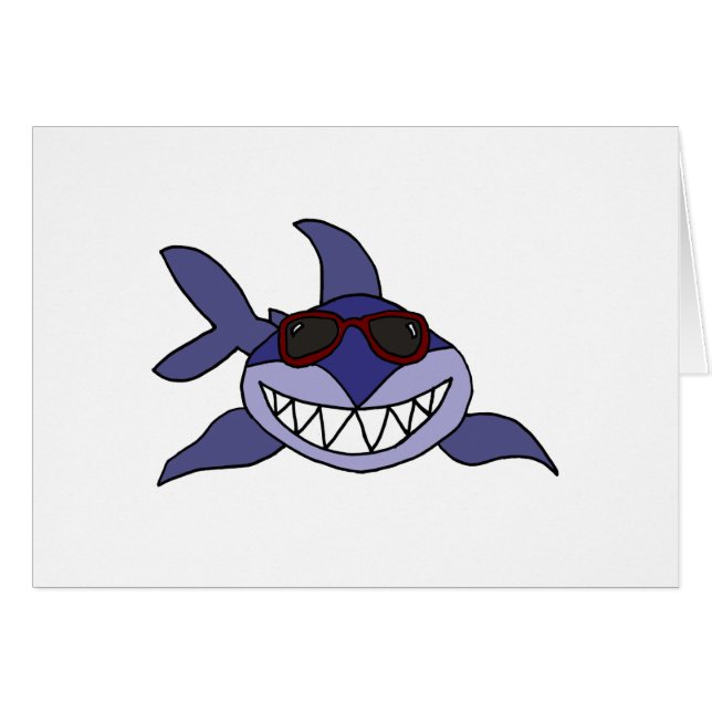 Funny Blue Shark with Sunglasses (Front Horizontal)