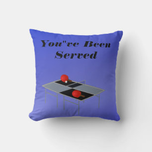 Funny Blue Table Tennis,  Throw Cushion
