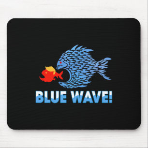 Funny Blue Wave 2024 Big Fish Eat Little Fish Trum Mouse Pad