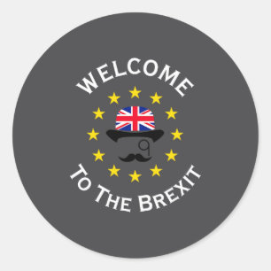Funny Blue Yellow European Union Welcome To Brexit Classic Round Sticker