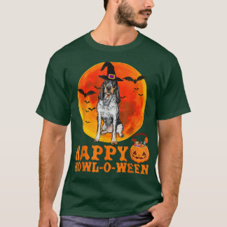 Funny Bluetick Coonhound Dog Halloween Happy Howl  T-Shirt