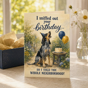 Funny Bluetick Coonhound Howling Birthday  Card