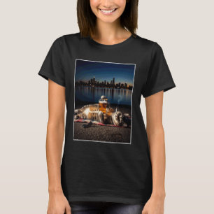 Funny Board Cat Meme Cool Vintage Smoking Cat Art T-Shirt