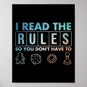 Funny Board Games Art For Men Women Lovers Board G Poster