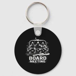 Funny Board Meeting Snowboard Ski Lift Skier Winte Keychain