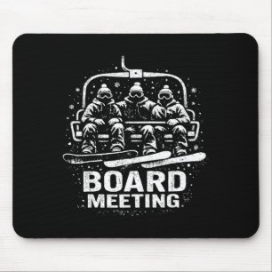Funny Board Meeting Snowboard Ski Lift Skier Winte Mouse Pad