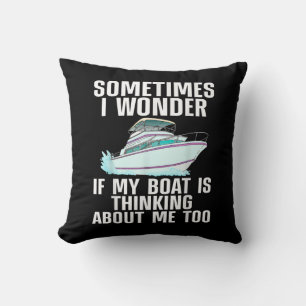 Funny Boat Art For Men Women Boating Watercraft Bo Throw Pillow