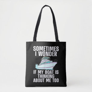 Funny Boat Art For Men Women Boating Watercraft Bo Tote Bag