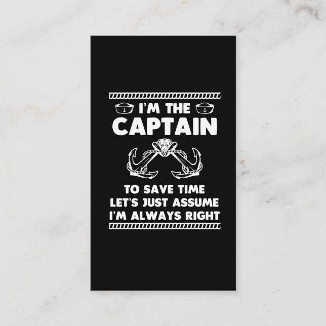 Funny Boat Captain Humour Boating Joke Sailor Business Card (Front)