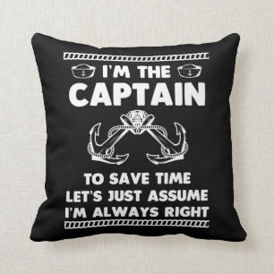 Funny Boat Captain Humour Boating Joke Sailor Throw Pillow