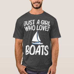 Funny Boat Design For Girls Kids Sailing Trip Trav T-Shirt