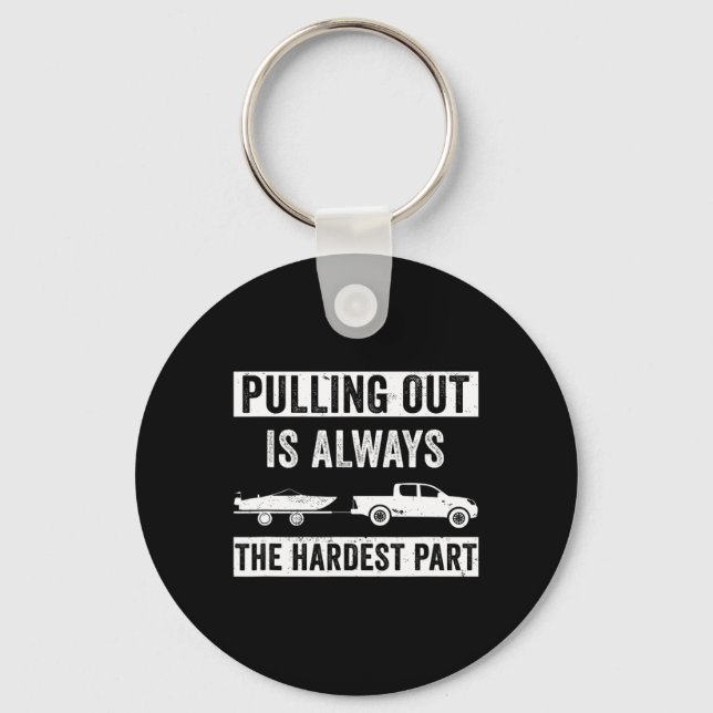 Funny Boating Design For Men Captain Boat Pulling  Keychain (Front)