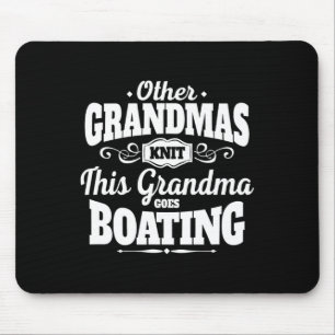 Funny Boating Grandma  Mouse Pad