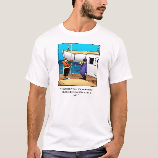 Funny Boating Humour Tee Shirt (Front)