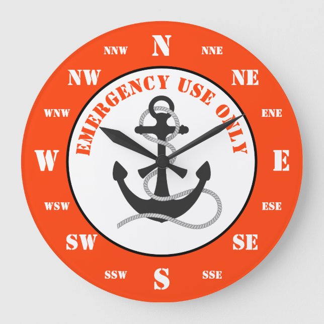 Funny boats life ring buoy large clock (Front)