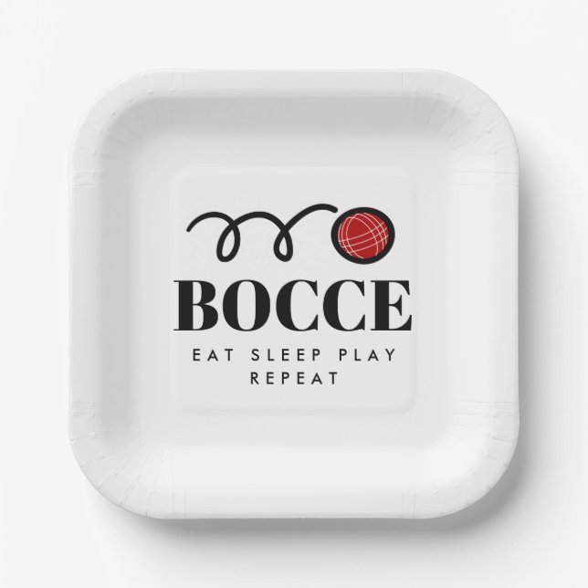Funny bocce ball game party custom disposable paper plate (Front)