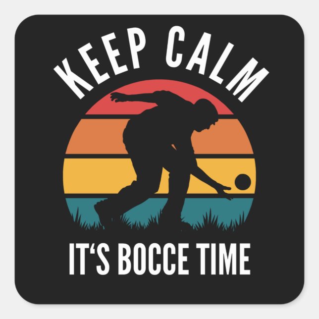 Funny Bocce Balls Player-Boules Team Square Sticker (Front)