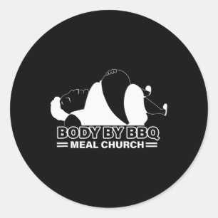 Funny Body By Bbq Vintage Meat Church Classic Round Sticker