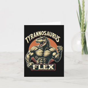 Funny Bodybuilder Tyrannosaurus Flex Gym T-rex Din Card