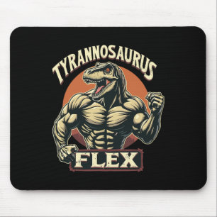 Funny Bodybuilder Tyrannosaurus Flex Gym T-rex Din Mouse Pad