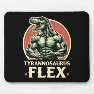 Funny Bodybuilder Tyrannosaurus Flex Gym T-rex Din Mouse Pad