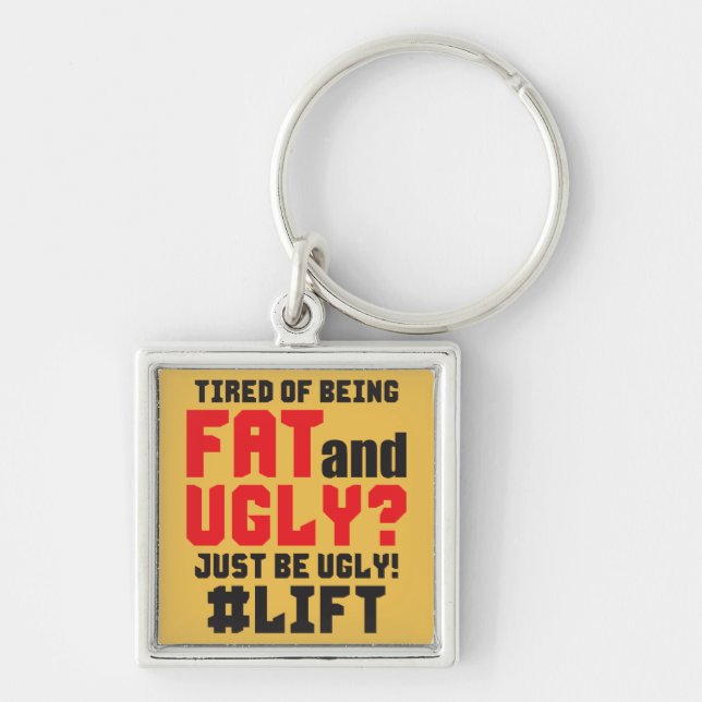 Funny Bodybuilding Gym Keychain (Front)
