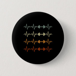 Funny Bodybuilding Heartbeat Gym Weightlifting Bod 2 Inch Round Button