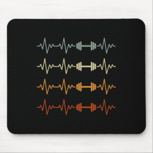 Funny Bodybuilding Heartbeat Gym Weightlifting Bod Mouse Pad