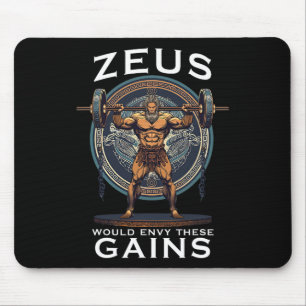 Funny Bodybuilding Muscle Gain Humour Greek God Ze Mouse Pad