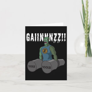 Funny Bodybuilding Quote Gym-zombies Want Mad Gain Card