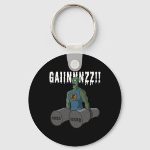 Funny Bodybuilding Quote Gym-zombies Want Mad Gain Keychain