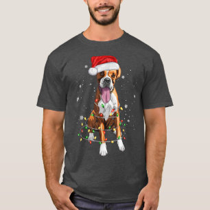 Funny Boer Dog Tree Christmas Lights Xmas Pajama M T-Shirt