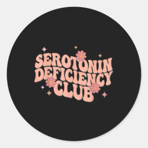 Funny Boho Depression Anxiety , Small, Black Classic Round Sticker