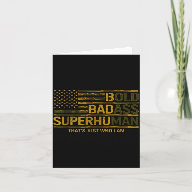 Funny Bold Bad Superhuman Fathers Day Gag Gift Gra Card (Front)