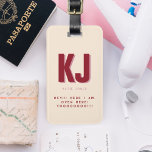 Funny Bold Personalized Monogram Luggage Tag<br><div class="desc">Modern designs featuring bold red typography on blush pink background. Can be customized to any colours. It doesn’t get better than this colour combo. Modern and fun, stunning shades of pink and candy apple red are utterly charming and sweet! Add your contact information to the back or choose to remove....</div>
