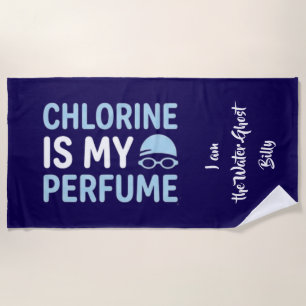 Funny Bold Typographic Swimmer Design Beach Towel