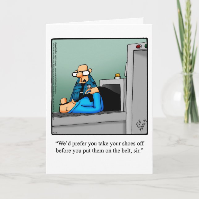 Funny Bon Voyage Humour Greeting Card (Front)