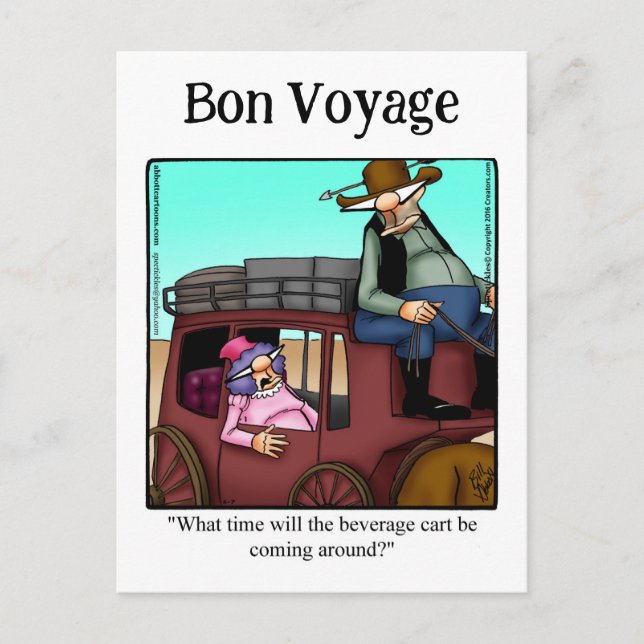 Funny Bon Voyage Humour Postcard (Front)