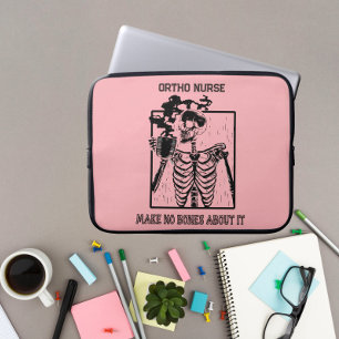 Funny Bones Customizable Medical Job Ortho Nurse Laptop Sleeve