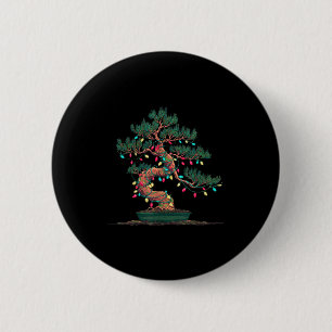 Funny Bonsai Tree Christmas Graphics Lights Lover  2 Inch Round Button