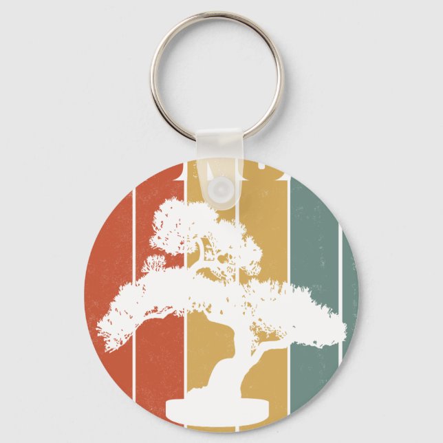 Funny Bonsai Tree Funny Japanese Bonsai Tree Whisp Keychain (Front)