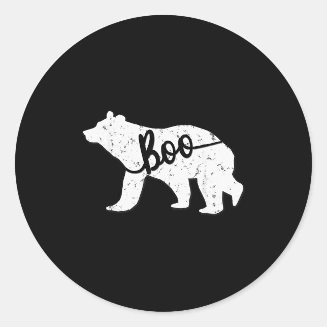 Funny Boo Bear Nickname Matching Shirt  Classic Round Sticker (Front)