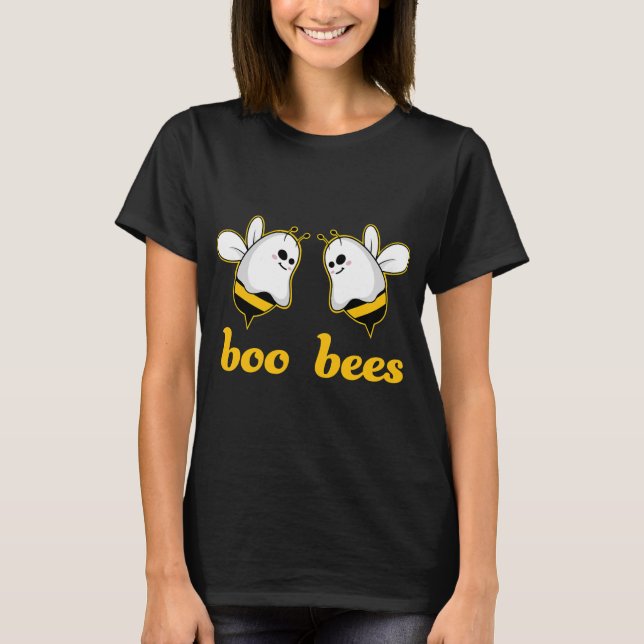 Funny Boo Bees Ghost Halloween Couple T-Shirt (Front)