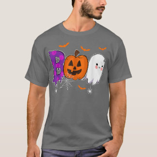 Funny Boo Cute Ghost And Pumpkins Halloween JackoL T-Shirt