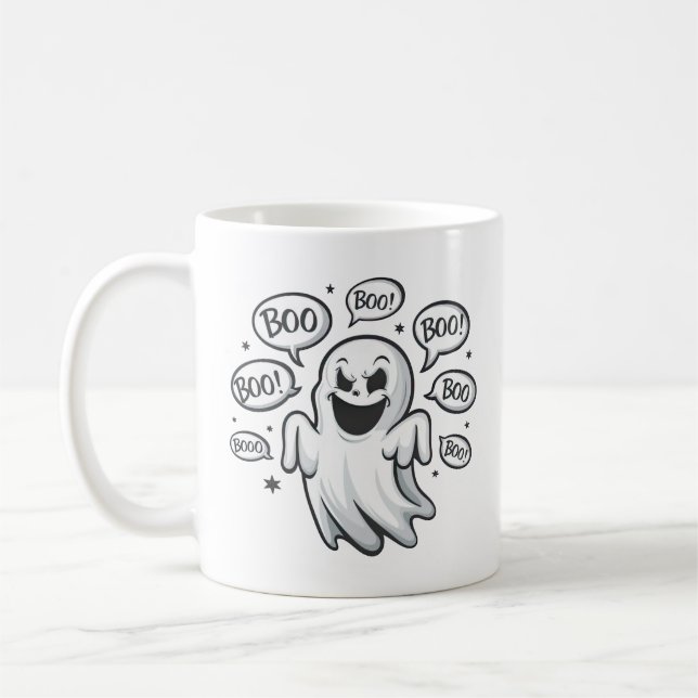 Funny Boo Ghost Coffee Mug (Left)