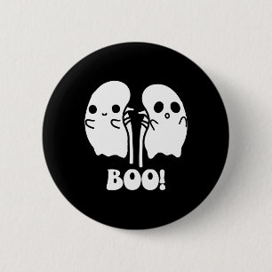 Funny Boo Ghost Kidney Dialysis Nurse Halloween Co 2 Inch Round Button