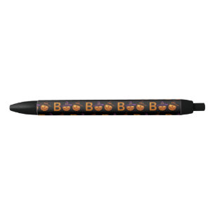 Funny Boo Halloween Pumpkin Illustration Black Ink Pen