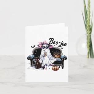 Funny Boo Jee Ghost Halloween Boo Jee Ghost Spooky Card