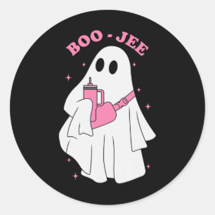Funny Boo-jee Ghost Halloween Boo Jee Ghost Spooky Classic Round Sticker